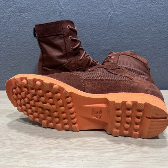 Sorel Caribou OTM WP Waterproof Leather Boots Dark Amber Spark Orange Mens Sz 12 - Picture 5 of 10